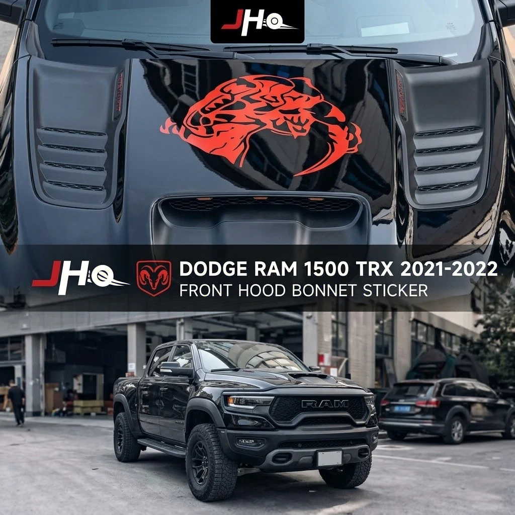 JHO Hood Sticker For Dodge Ram 1500 TRX 2025 Hellcat Style Front Bonnet Decal Vinyl Graphic Exterior Decoration Accessories view 5