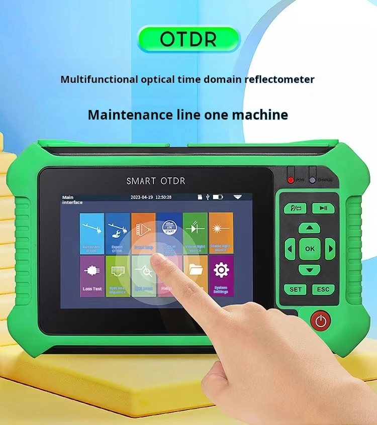 MINI OTDR 1310/1550nm 26/24dB Fiber Optic Reflectometer Touch Screen VFLOLS OPM Event Map Ethernet Cable Tester