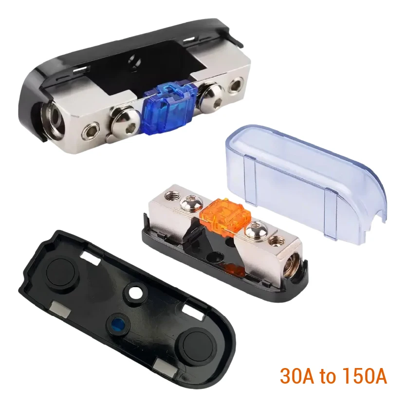 

Автомобильный аудио-блок предохранителей 30А 40А 60А 80А 100А 150А, одноканальный распределительный блок предохранителей для стереосистем