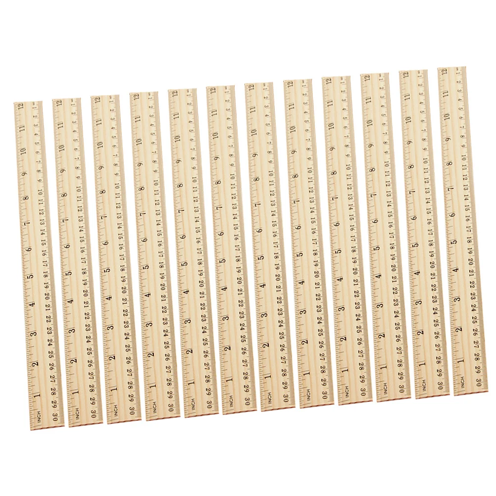 20Pcs Wooden Rulers Not Easy to Break Useful for Architects Engineers Classroom Supplies Wooden Rulers Straight Ruler
