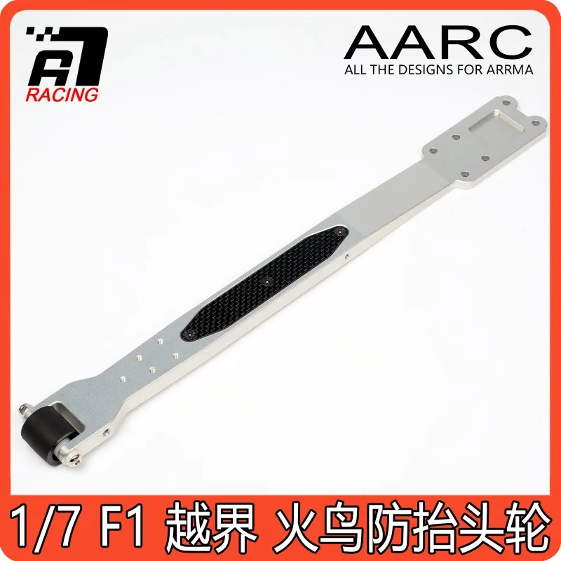 

For Arrma 1/7 Infraction Felony F1 RC Speed Car, 32cm Long Anti-Wheelie Bar, 7075 Aluminum + Rubber Wheels, RC Upgrade Parts