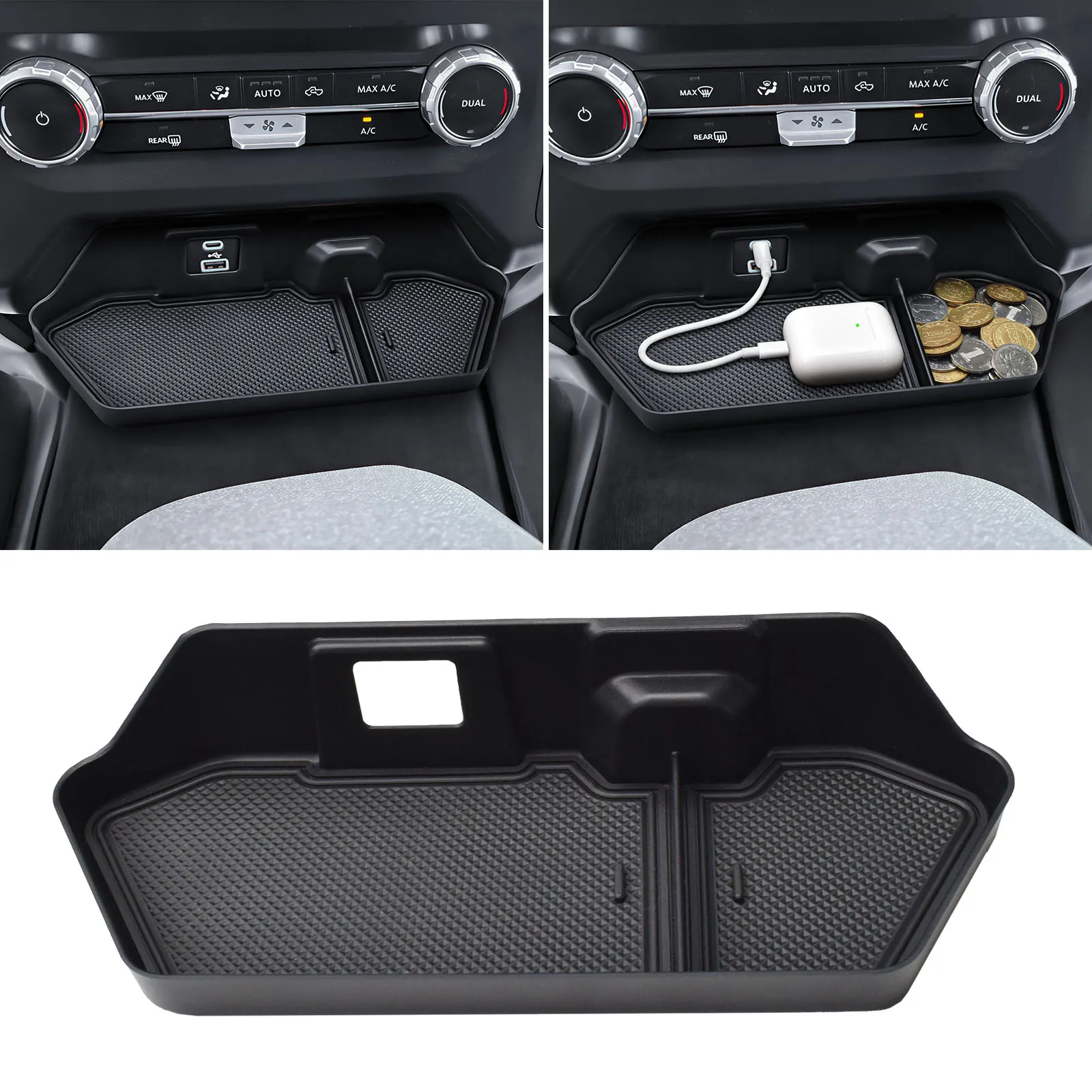 Center Console Organizer Hanging Storage Box For 2022–2026 Ford F150 Jump Seat Interior Holder Hanging Coin Storage Box Tray