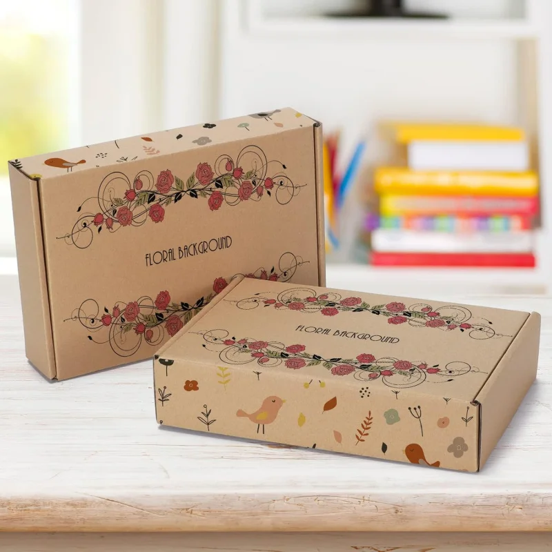 9x6x2 Boxes Set of 20, Brown Corrugated Cardboard Literature Mailer Box Packaging, Mailing, Business