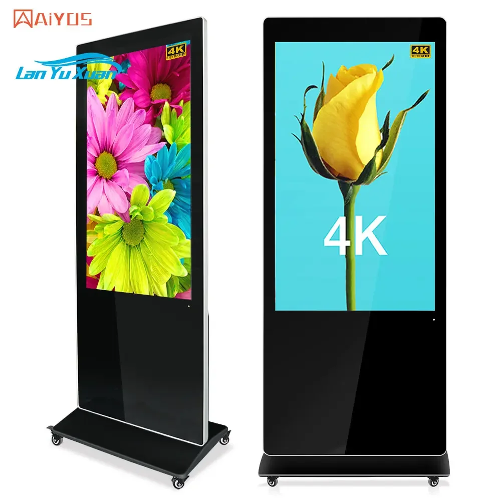 

55 Inch Indoor Monitor Digital Signage Display LCD Screen Advertising CMS Software Totem Android Touch Screen Kiosk