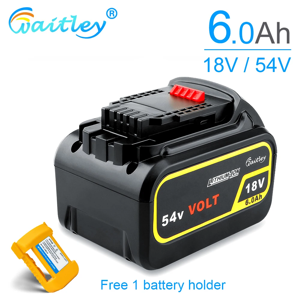 Waitley akumulator 6.0Ah 18V 54V 6000mAh baterie litowe kompatybilne z elektronarzędziem DEWALT 20V/60V