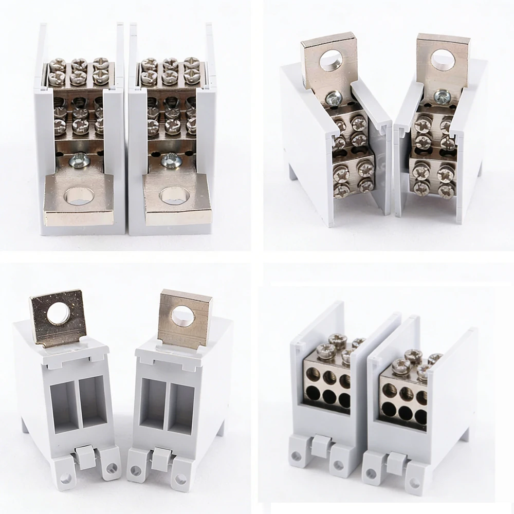 125A/250A Din Rail Terminal Block Distribution Box, 1 In 4/6 Out Power Junction Box, 10/16mm² Wire Connector for Circuit Breaker view 2