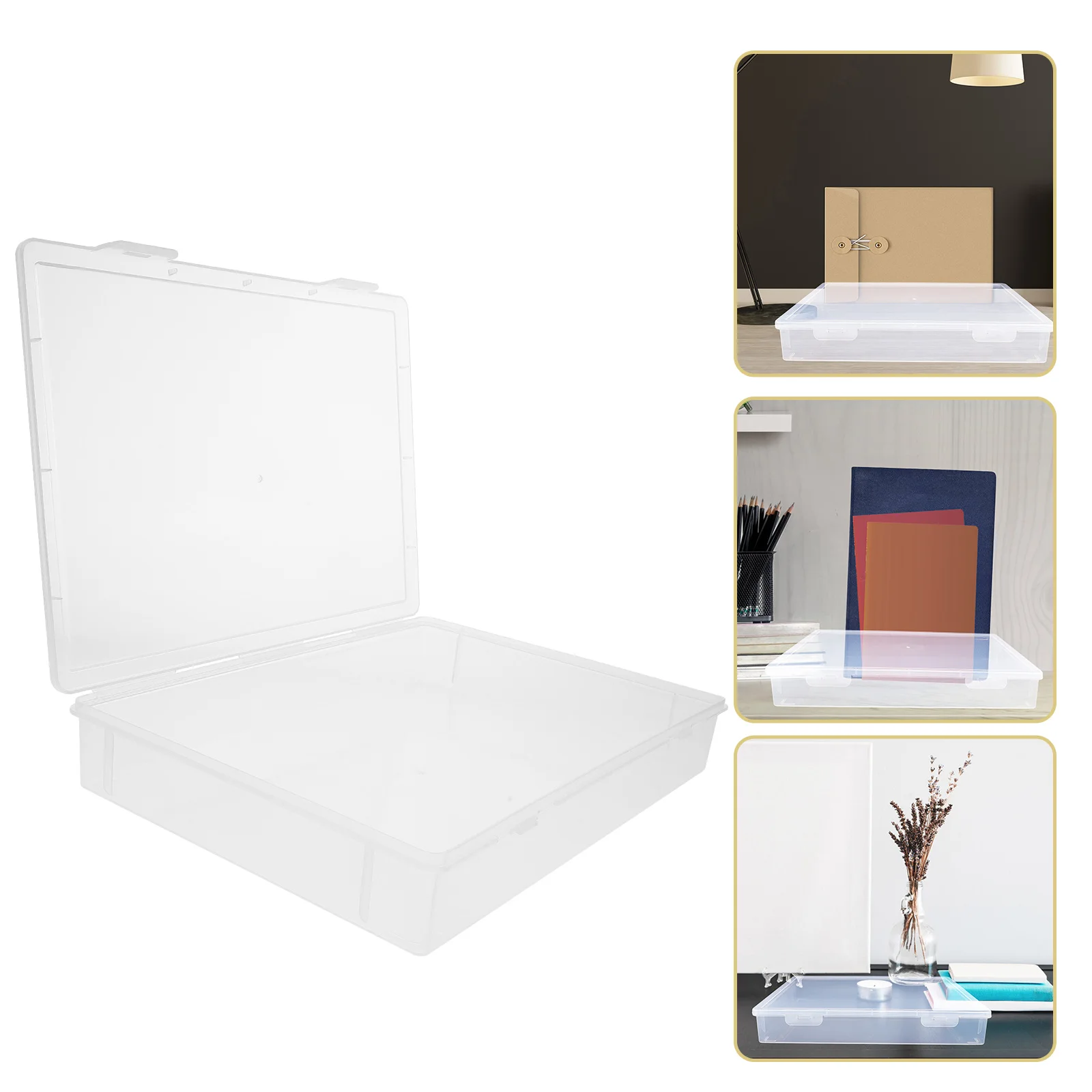 File Storage Box Clear Pp Material Stackable Document Case For Office Desktop Scrapbook Paper Storage Plastic File Box