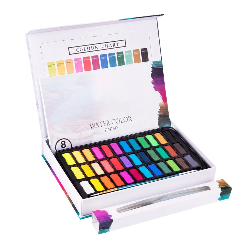 

36 Color Fundamental Watercolor Pan Set Watercolor Artist Set Watercolor Painting Kit for Artists Students Beginners