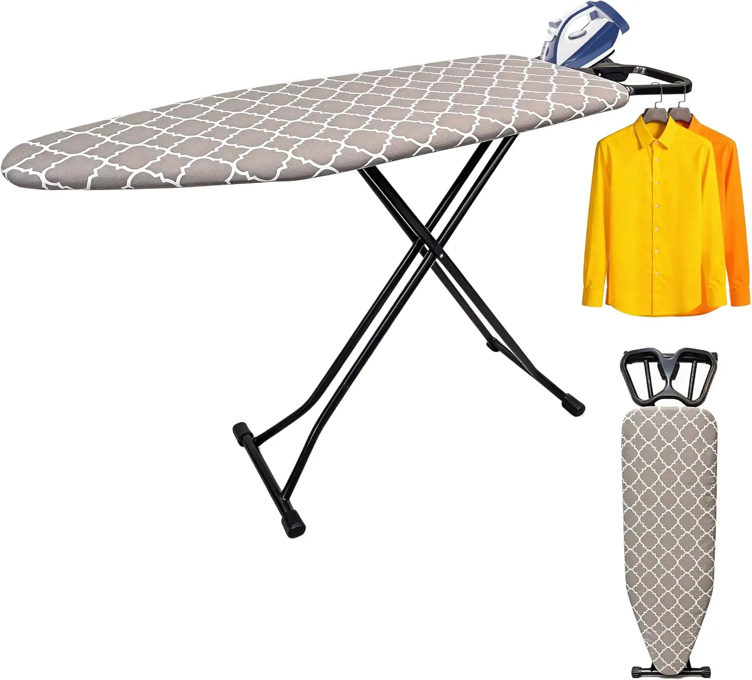 

Extra Size Ironing Board Iron Rest Adjustable Heights Large Size Iron Board Heat Resistant Cover Pad Home Apartment Laundry Gray
