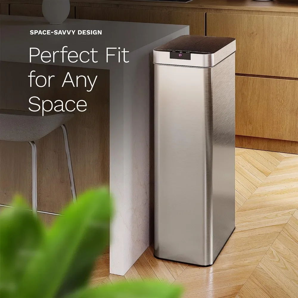 21 Gallon Automatic Trash Can for Kitchen - Stainless Steel Garbage Can with No Touch Motion Sensor Lid with AC Power Adapter