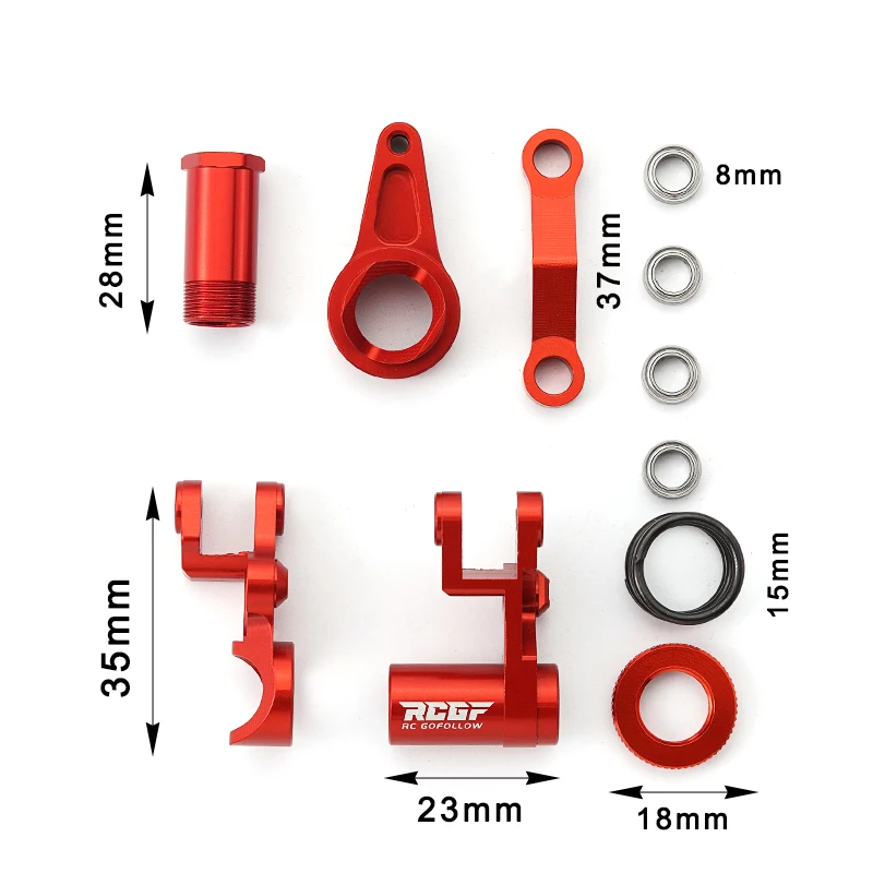 RCGOFOLLOW-Servo Saver Set para 1/10 Traxxas SLASH 4X4 Rustler Stamped Hoss VXL, piezas de actualización