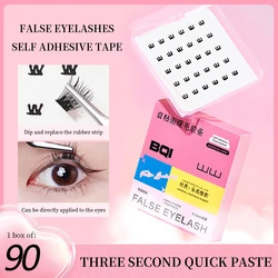 BQI 90pcs And 3 Shapes EyeLashes Glue Strips, Self-Adhesive False Eyelashes Strips Waterproof And Sweat-Proof Reusable Glue-Free