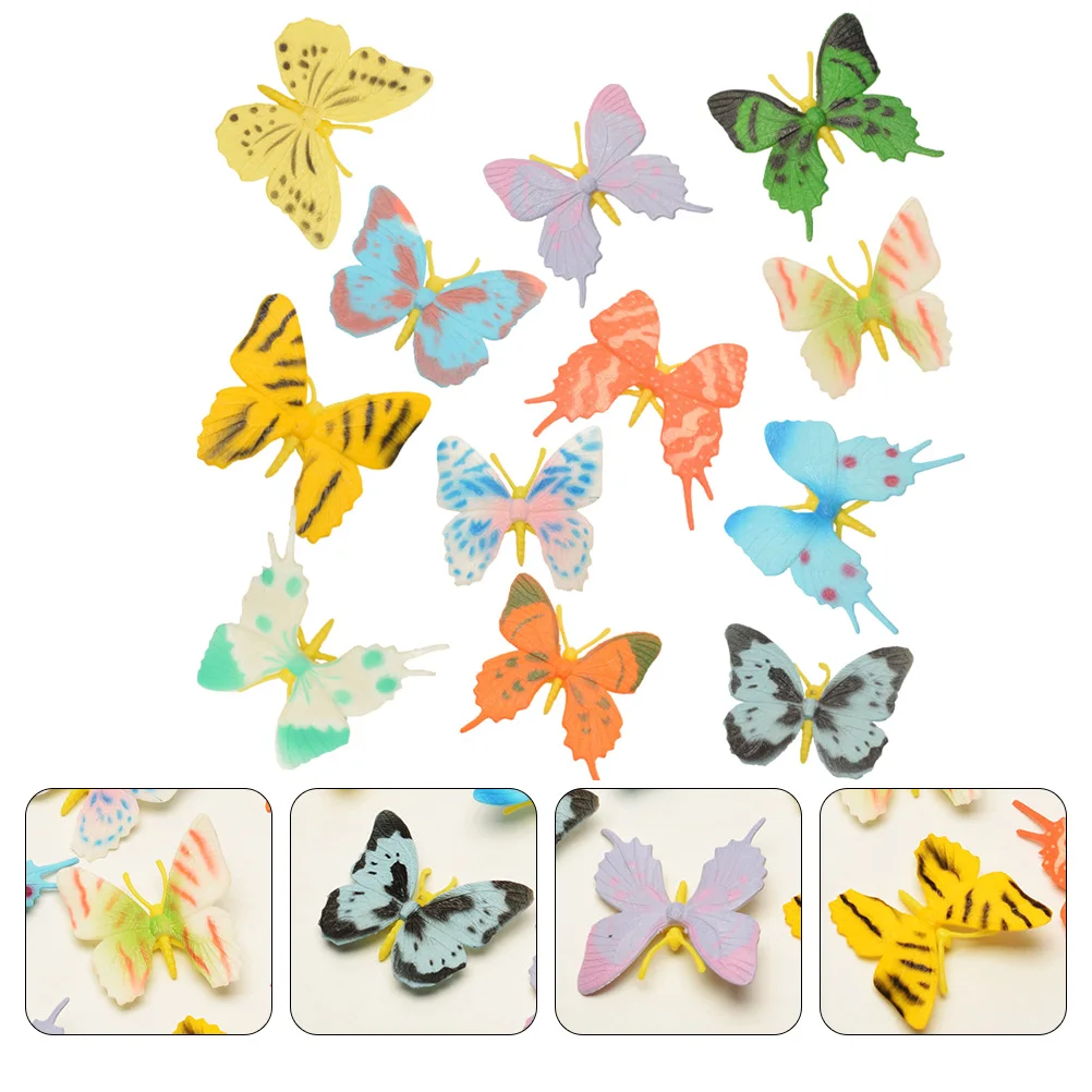 

12 Pcs Simulated Ornaments Kid Toys Kids Cognitive Models Butterflies Figurine Crafts Aid Cognition