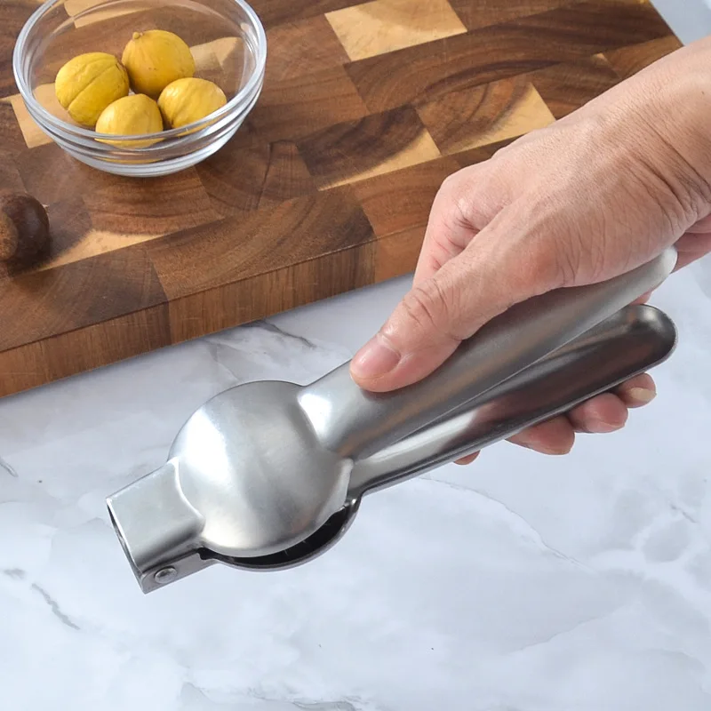 Abridor de castañas de acero inoxidable, clip cruzado para castañas, herramienta para castañas, pelador de tesoros, herramienta de cocina