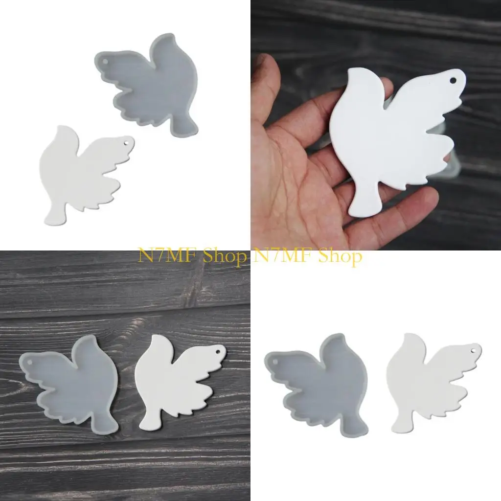 

N7MF Silicone Doves Pendant Molds Peaceful Decorations Molds Soap Making Molds Crafting Molds Silicone Texture for Hand-Making