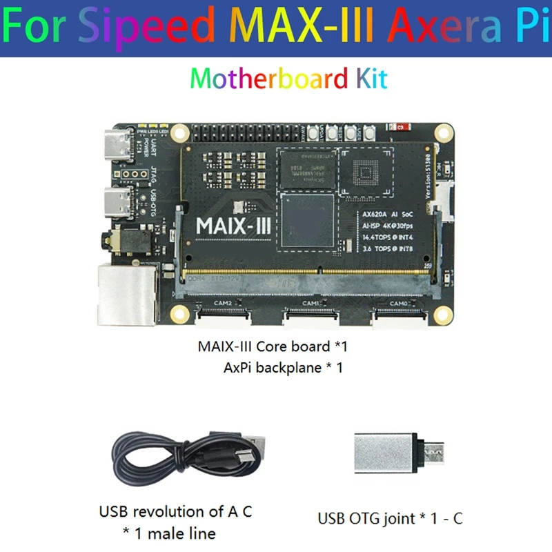 For Sipeed MAX-III Axera Pi Motherboard Kit 2GB LPDDR4X 3733Mhz 4K@30Fps AI Soc Support Dual RGMII/RMII Mode Ethernet