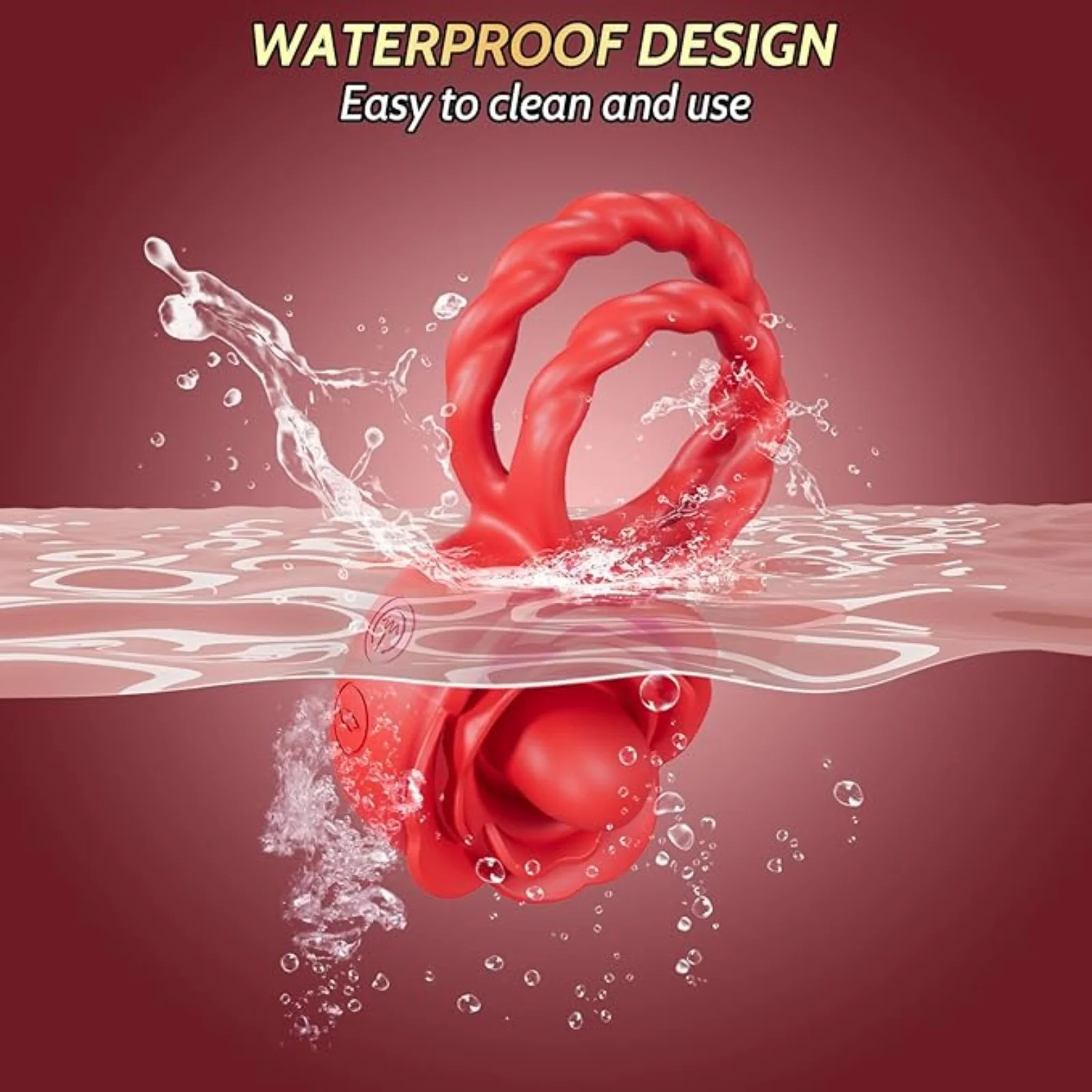 Sex Toy Cock Penis Ring Vibrator Adult Rose Toy for Men Women 10 Vibrating 10 Tongue Licking Clitoral Oral Stimulator for Couple view 2