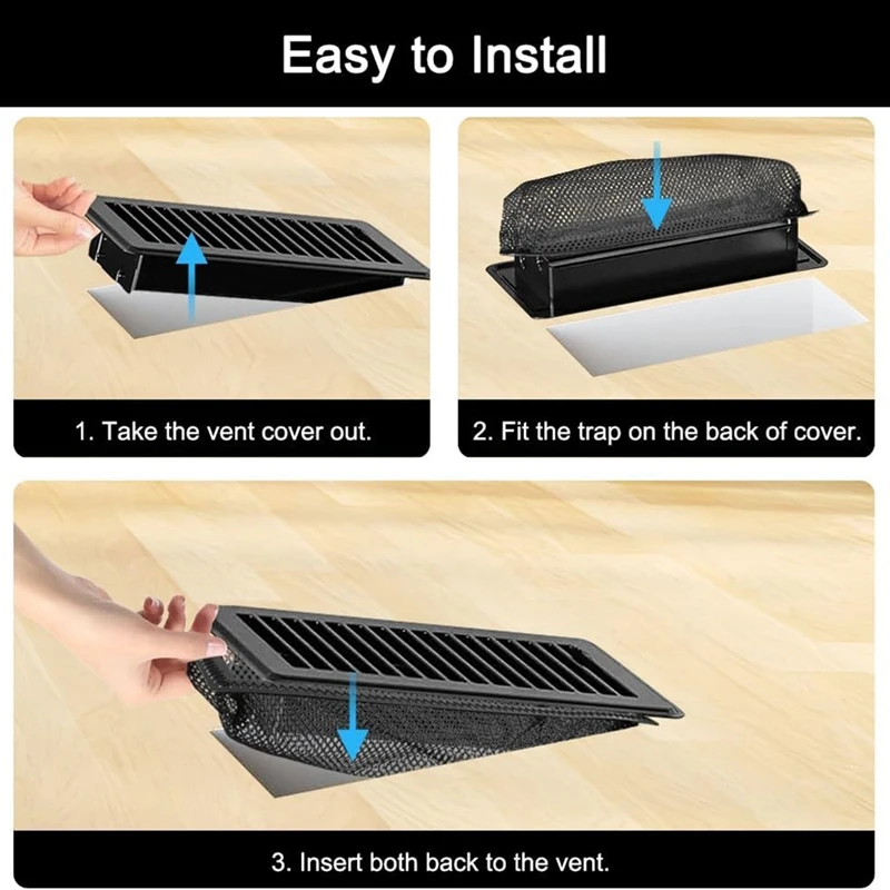 ABGR-piège de couverture de registre de sol, 6 pièces 4 pouces X10 pouces filtre de ventilation collecteur de maille, couvercle de maille d'écran de ventilation de sol