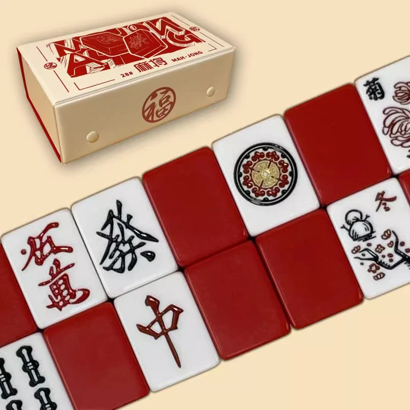 148 PCS Japanese Mahiong Set, Height 28mm Family Table Game, Travel Portable Hand Rubbing Small Mahjong Playing Game