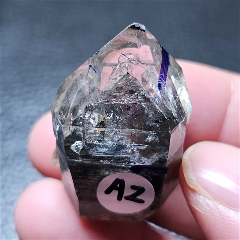 Natural Herkimer diamond mineral specimen black quicksand wand point crystal healing chakra stone home decoration