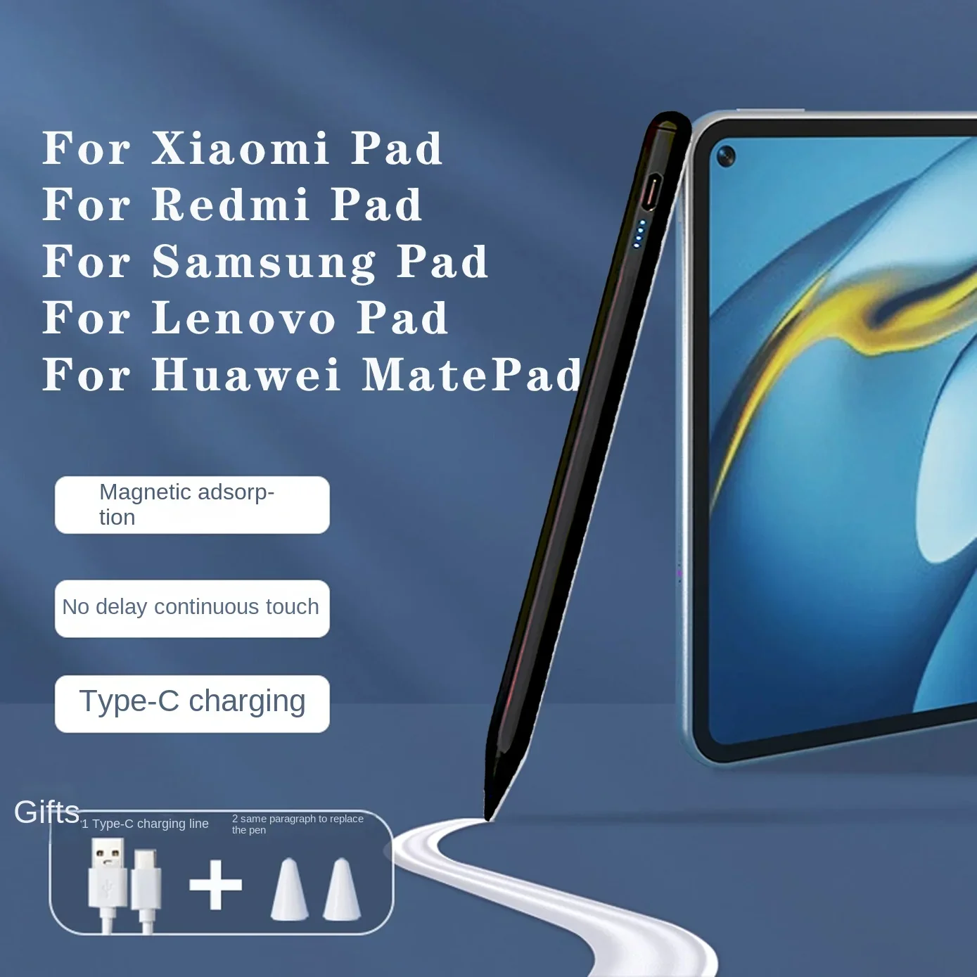 

for xiaomi Pad 6 5 Stylus Pen For Samsung Pad without Palm Rejection Tilt,for Huawei Matepad for All Android Tablet Phone Pen