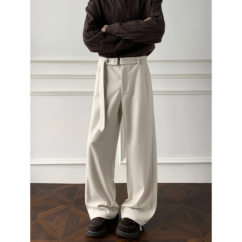 

Beige Suit Pants Men Society Mens Black Dress Pants Korean Loose Wide Leg Pants Mens Office Formal Trousers Plus Size