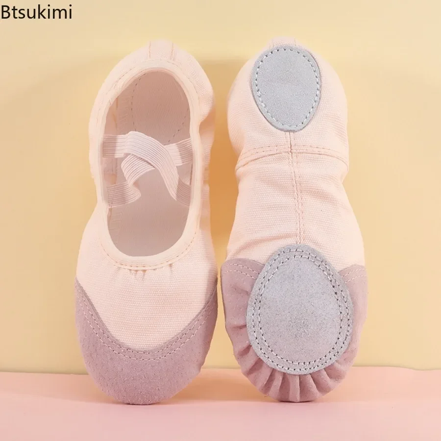 New Lace-Up Free Children's Dance Shoes Body Training Ballet Leather Head Soft-Soled Lightweight and Breathable Training Shoes
