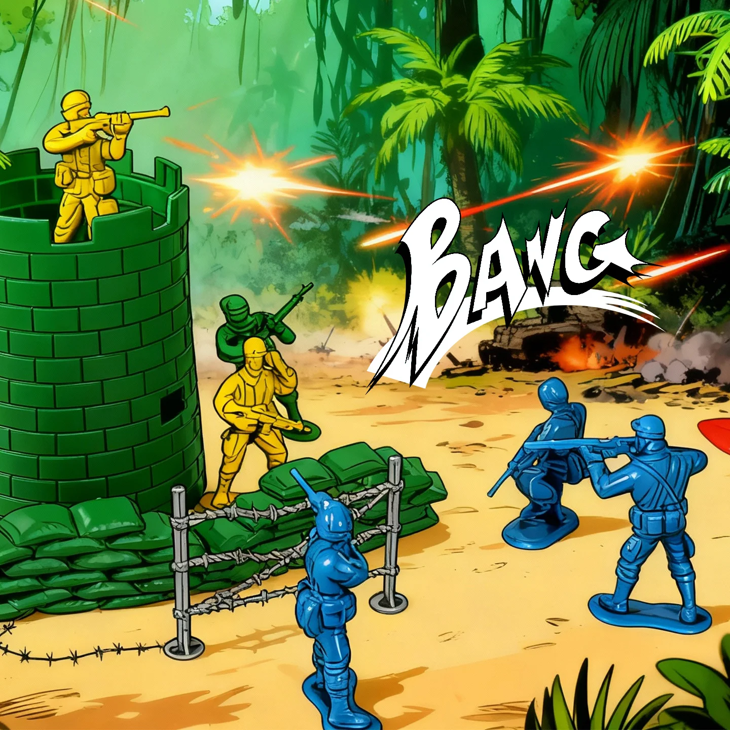 ViiKONDO الجيش الرجال لعبة الجندي 100 قطعة عمل عسكري الشكل 4-5 سنتيمتر الكلاسيكية القوات الصغيرة متعة المناورات تمثال معبأة في صندوق ملون #4