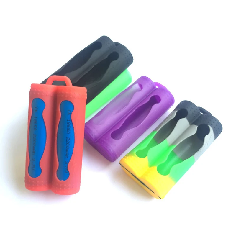 Double Battery Silicone Sleeve Cover Case For 18650 Battery Protective Bag Pouch Battery Storage Box Silicone Shockproof Case