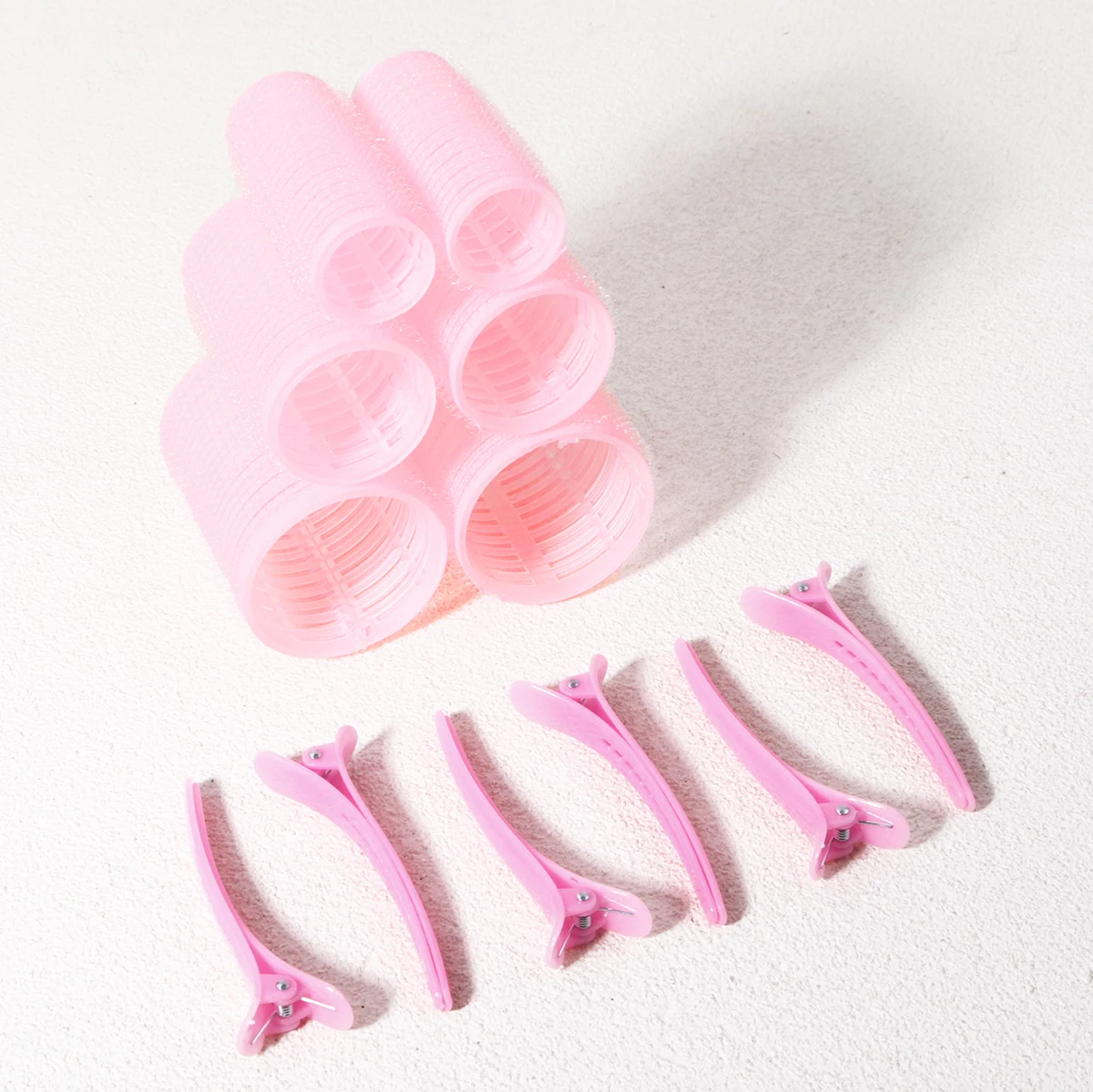 12pcs Self Held Curler Set, Including 6 Curlers and 6 Clips, Suitable for DIY Hairstyle Design, Special for Real Hair Wigs