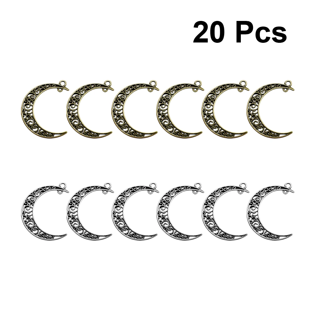 

20pcs Moon Sky Pendant Jewelry Making Alloy Crescent Charm DIY Multicolor Durable Accessory for Necklace Bracelet