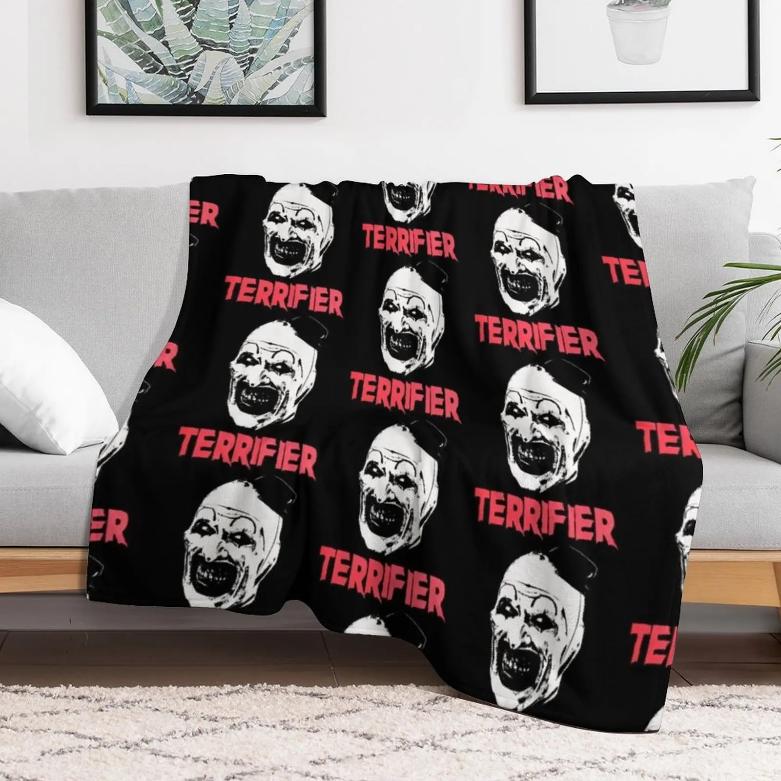 Terrifier Clown Throw Blanket Beach Travel Blankets