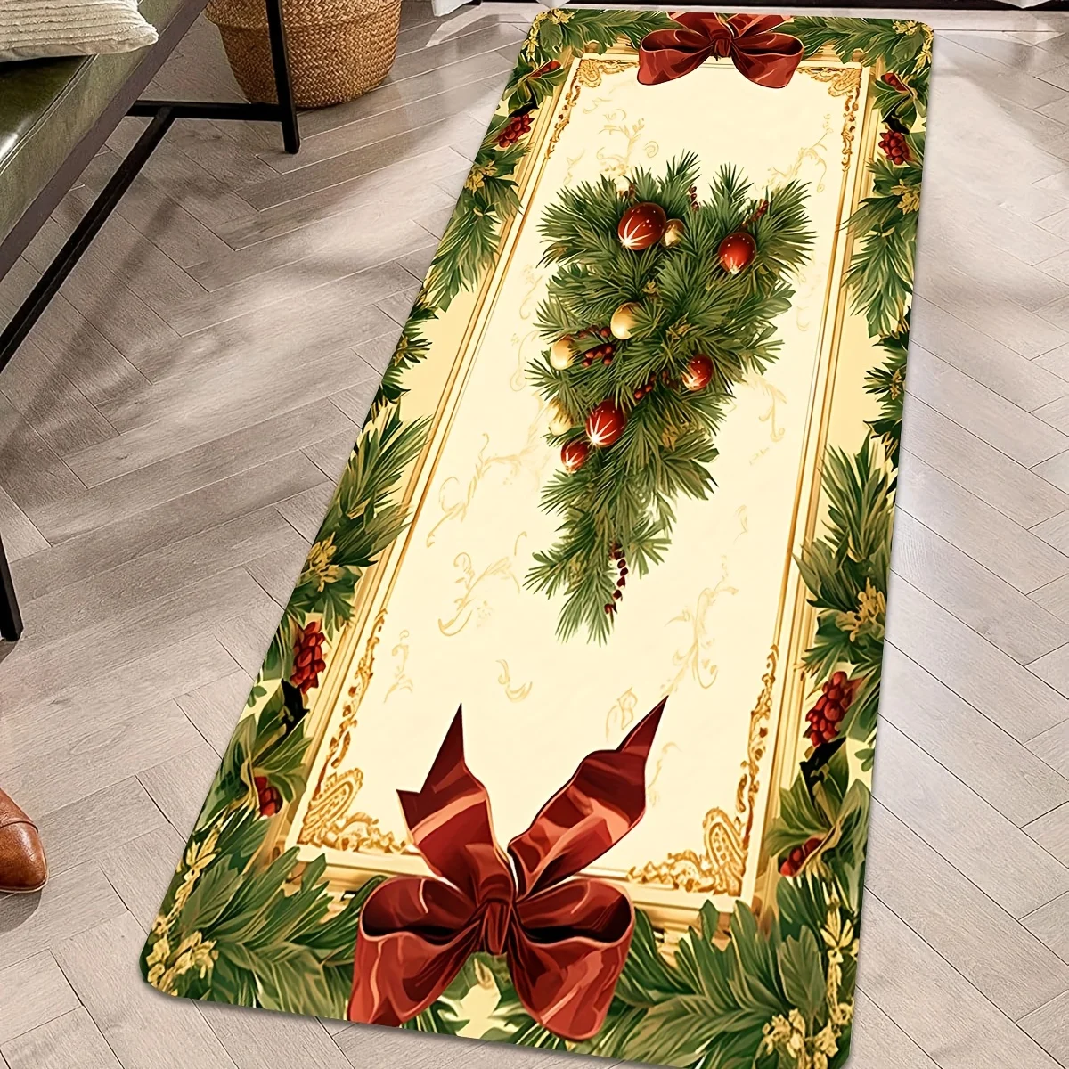 Modern 3D Black Brick Kitchen Rug Pink Rose Flower Runner Mat Luxury Gold Butterfly Hallway Bedside Laundry Floor Carpet Decor