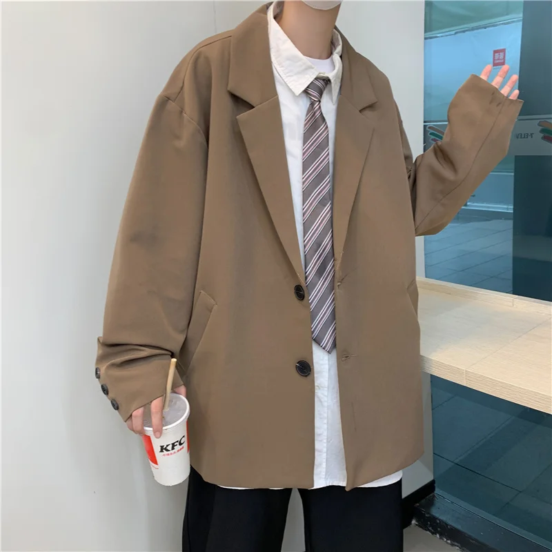 

2023 New Korean Style Loose Plus Size Suit Male Oversized Tops Men'S Blazer Ulzzang Fashion Coat Streetwear Man Jackets L13