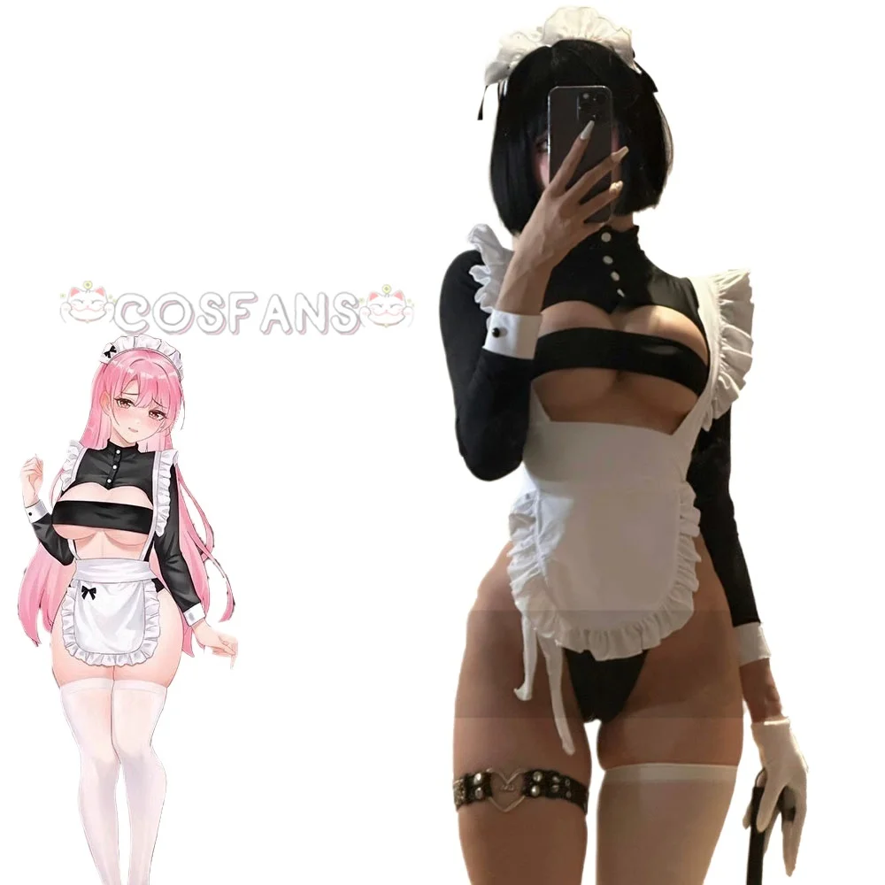 

Anime Girl Coffee Maid House Uniform Clothes Cosplay Women Waiter Bodysuit Apron Outfits sexy Costumes