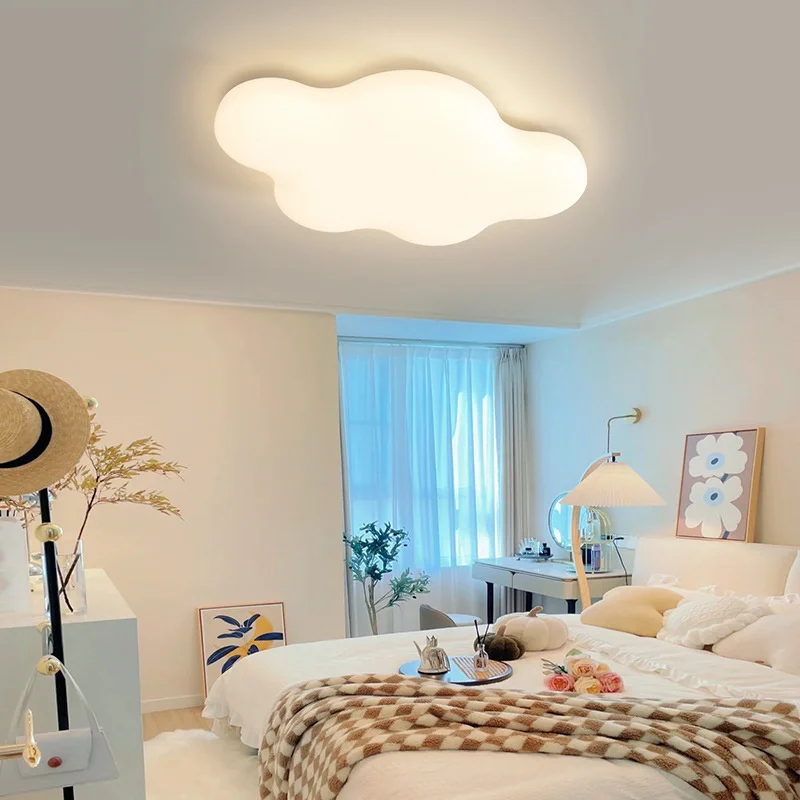 Bedroom Lights Full Spectrum Ceiling Lamp Children's Room Kid Read Study White Decor Eye Protection Cloud Lamp Indoor Lighting