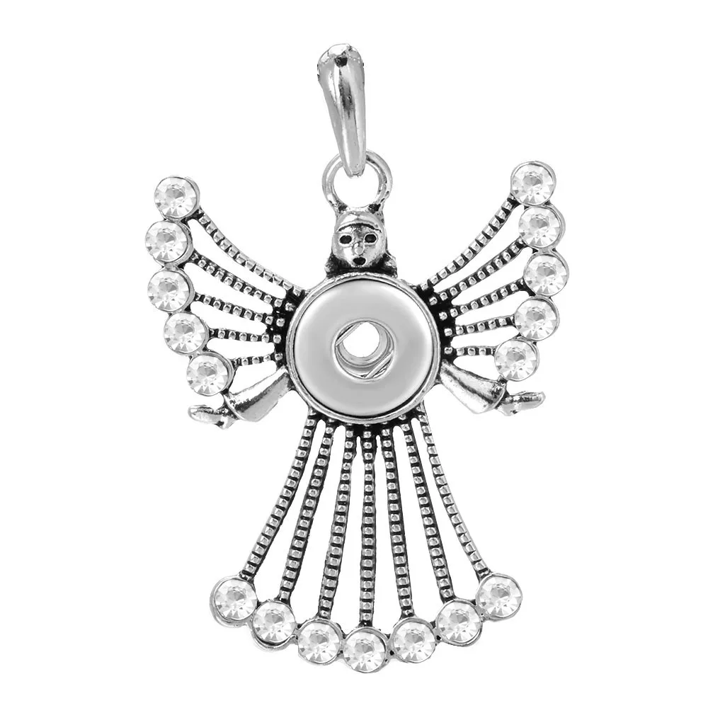 New Snap Button Jewelry Pendant Crystal 12mm Snap Button Necklaces Pendants Fit Mini Snap Buttons Making Jewelry Pendants