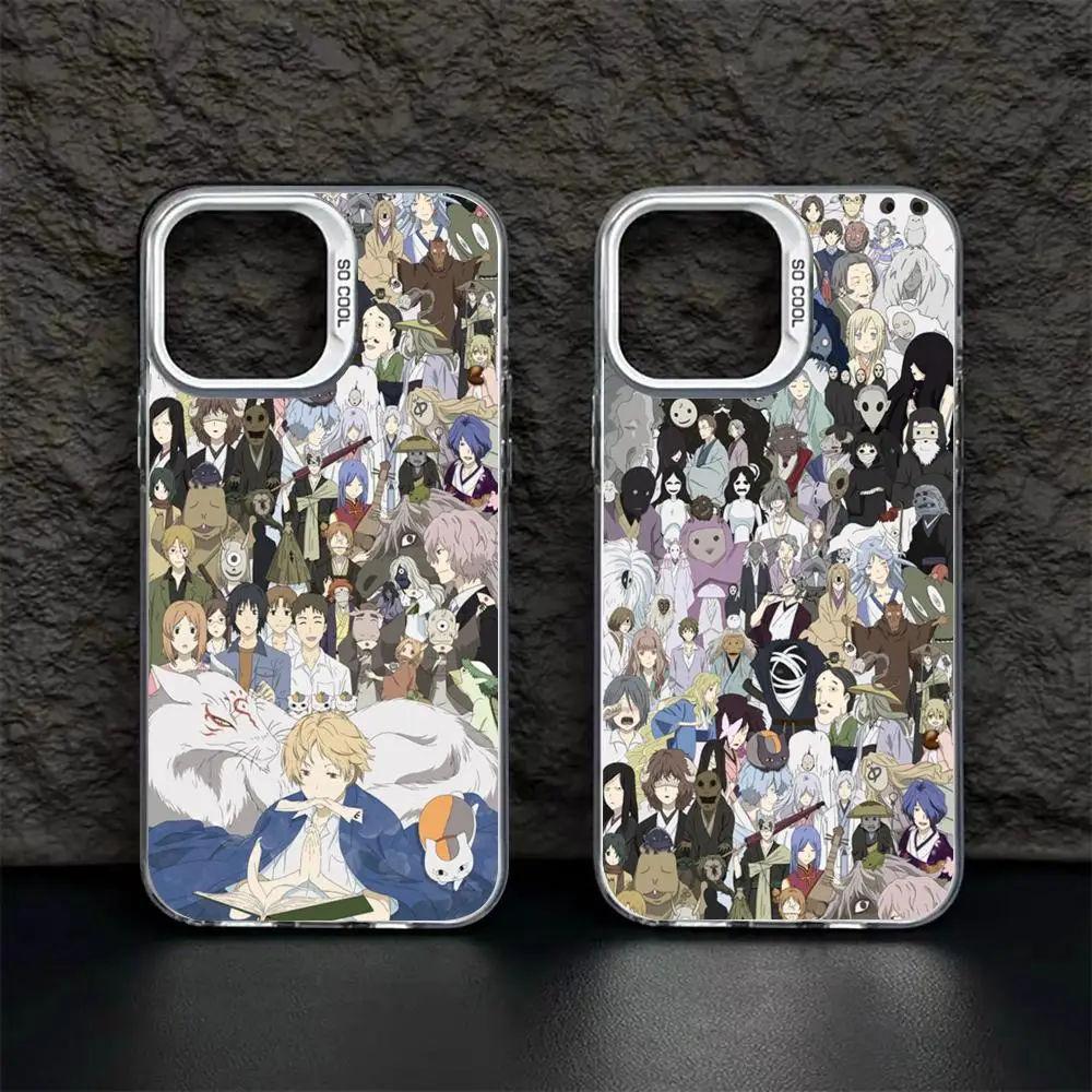 Natsume Book Of Friends Phone Case White IMD Colorful Silver Suitable soft case for iPhone 16 15 14 13 12 11 XS Pro Max