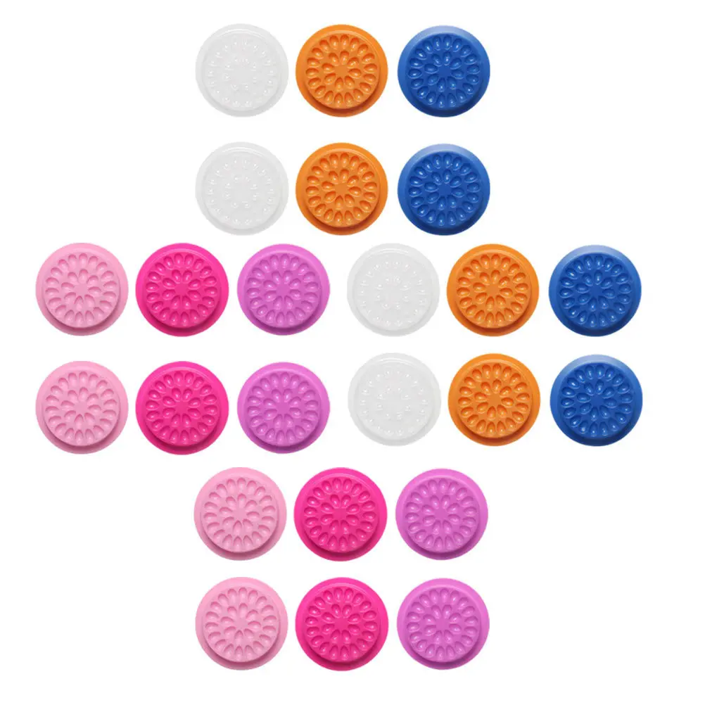 60pcs Flower Glue Disk Eyelash Holder Adhesive Pallet Lash Extension Tool Glue Tray For False Eyelashes Makeup Supply