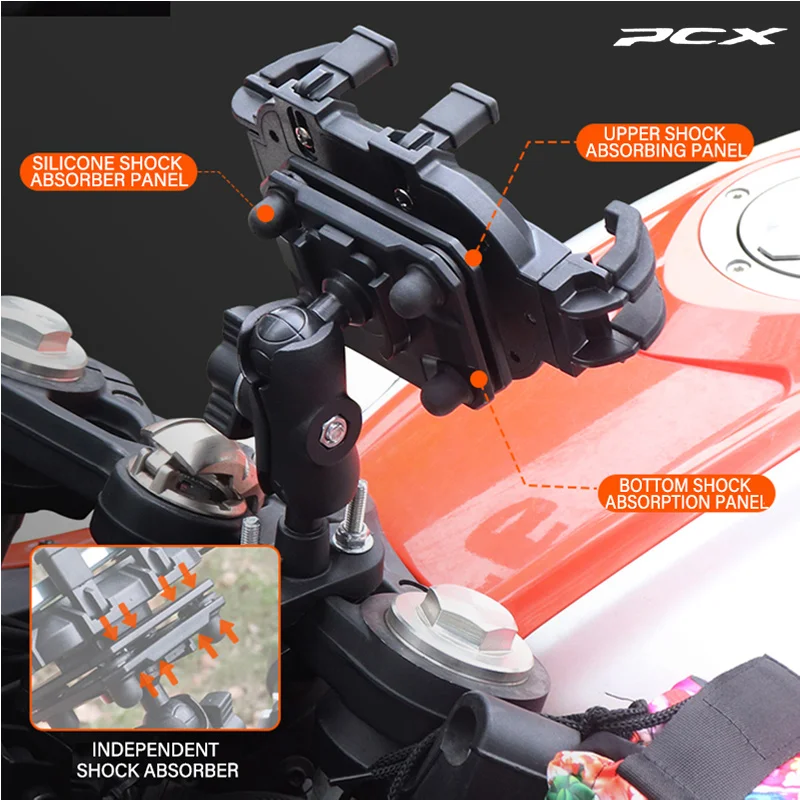 For PCX HONDA PCX125 PCX150 PCX 125 150  2024 Grade leather  Mobile Phone Holder GPS Stand Bracket Motorcycle Accessories