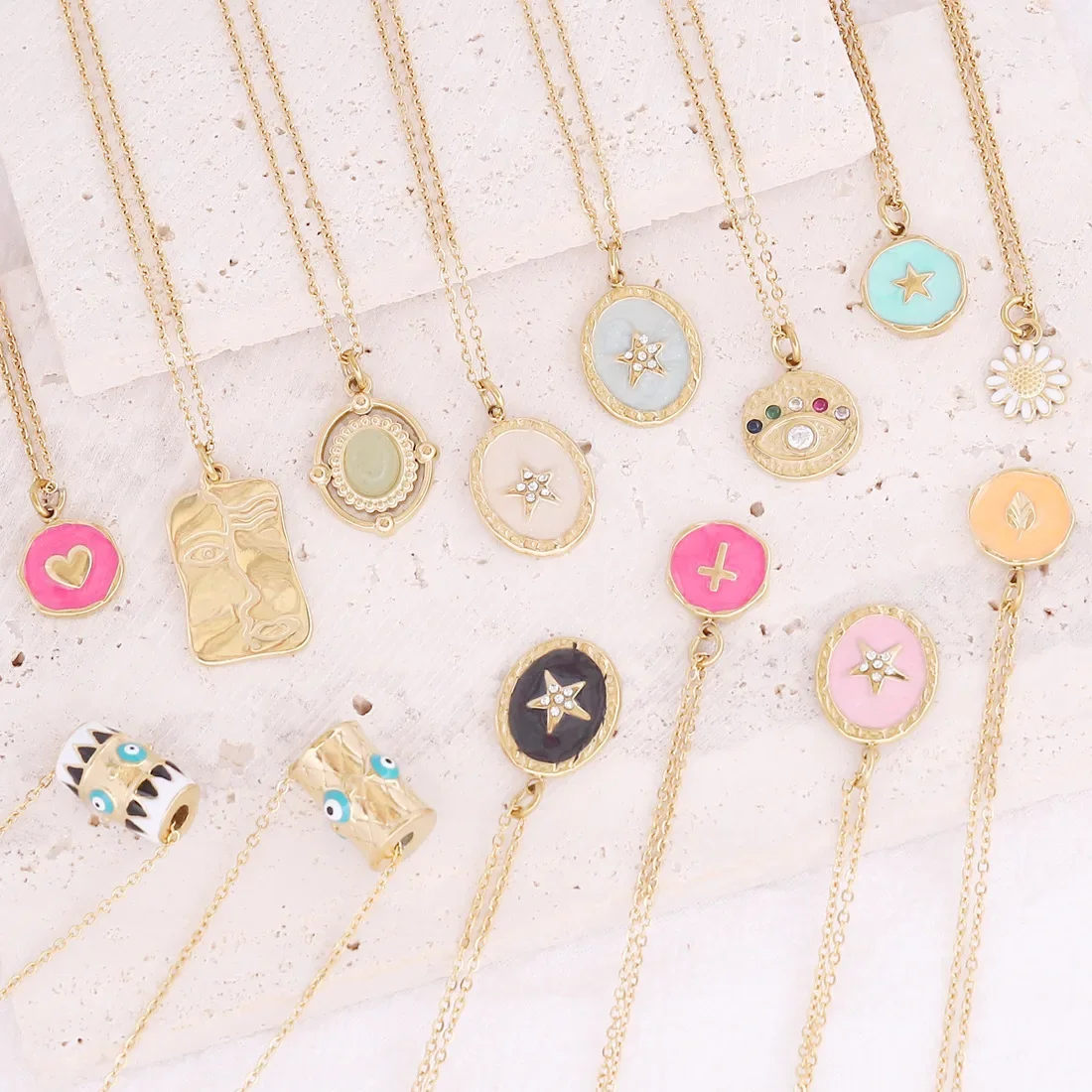 Star Pendant Necklace Bohemian 14K Gold Plated Chain Necklaces Luxury Stainless Steel Necklace for Women Trend 2022 Jewelry