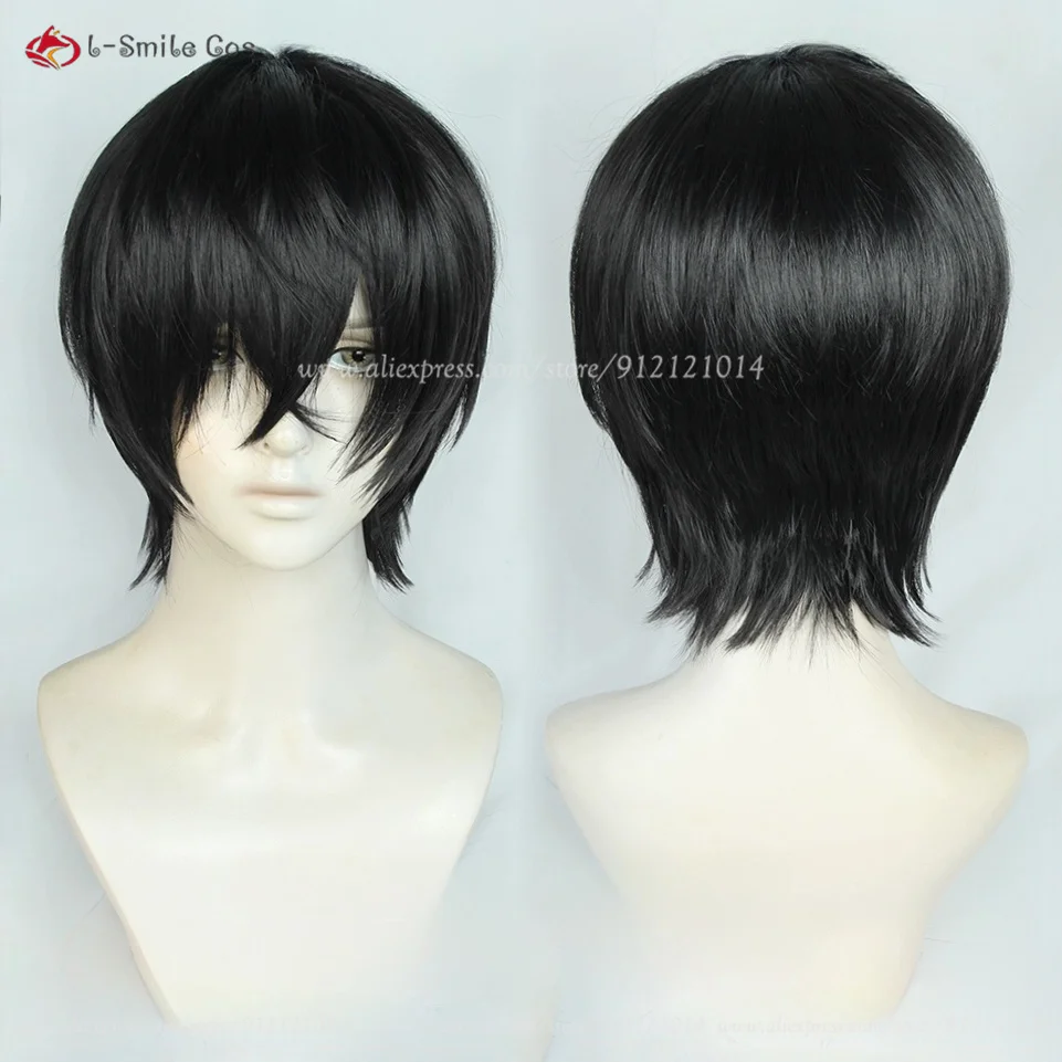 Yoshida Hirofumi Wig Cosplay Short Black Wig Heat Resistant Synthetic Hair Yoshida Hirofumi  Anime Cosplay Wigs + Wig Cap