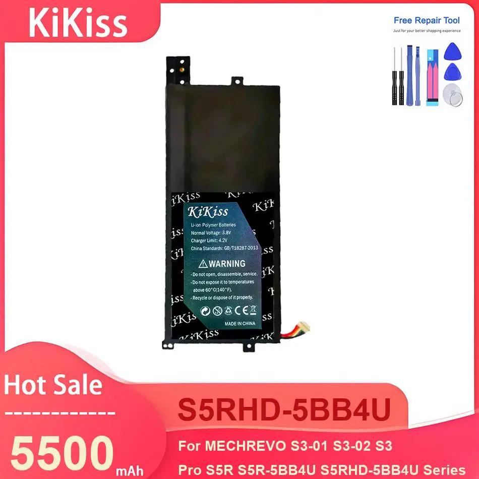 

KiKiss Laptop Battery For MECHREVO S3-01 S3-02 S3 Pro S5R S5R-5BB4U S5RHD-5BB4U Series ,S5RHD-5BB4U 5500mAh Batteries