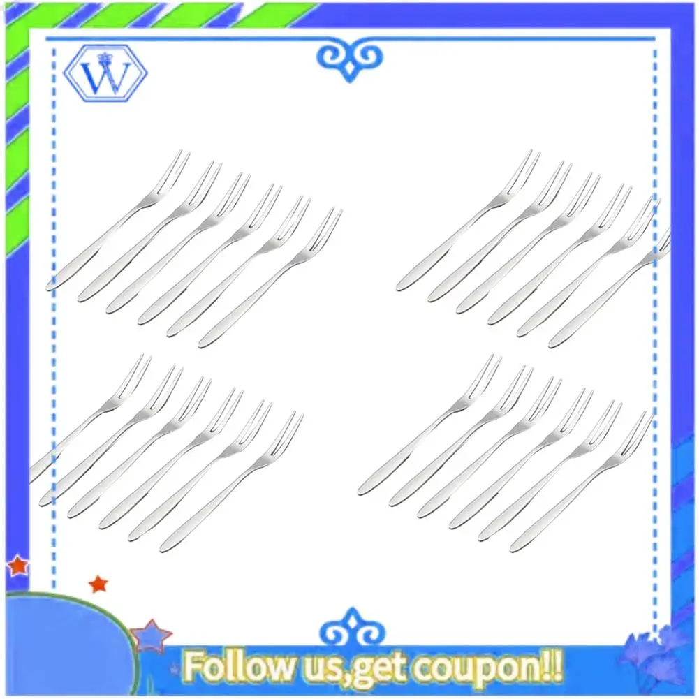

A55P-24 Pcs Dessert Forks,5.1 Inchstainless Steel Mini Salad Fruit Fork Tasting Forks Cocktail Fork