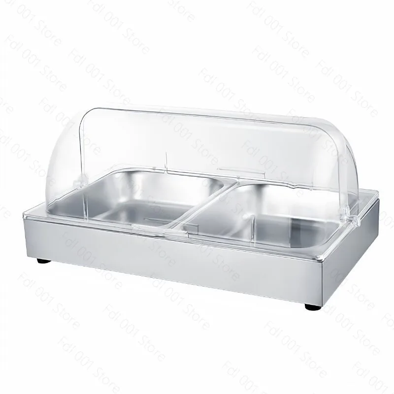 stainless-steel-chilled-display-stand-ice-tray-transparent-fresh-keeping-cover-flip-display-dust-cover-buffet