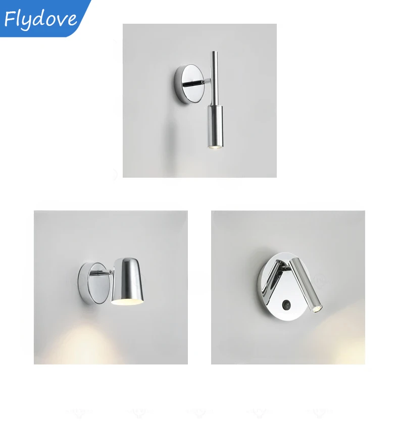 Adjustable Angle Wall Lamp Modern Wall Lamp Electroplated Silver Living Room Bedroom Aisle Balcony Corridor Decor Light Fixture