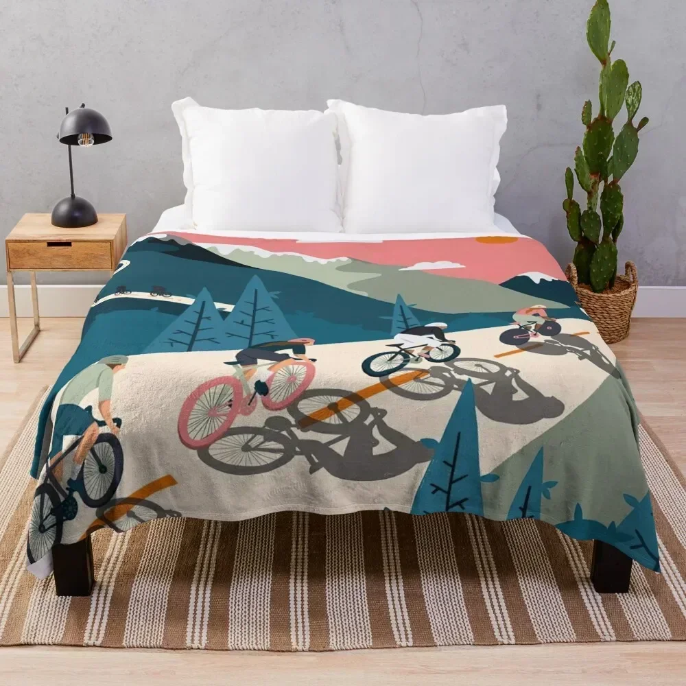

Cycling Race Vintage Art Throw Blanket Cozy Warm Blanket for Bed Room Decor