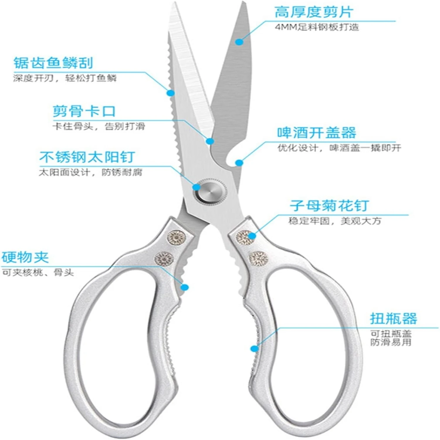 

Efficient Heavy Duty Robust Artisan Large Multifunctional Kitchen and Garden Pruning Shears - Versatile Scissors Hand Tools for