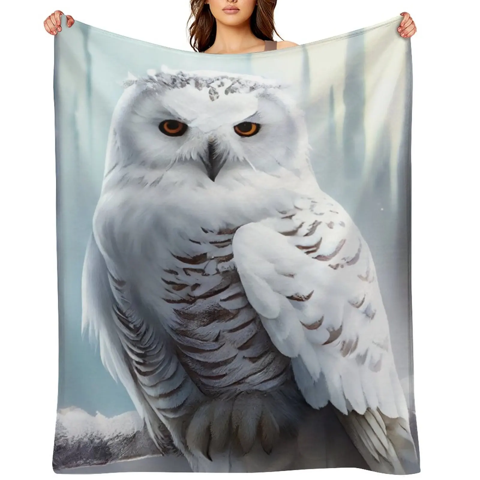 

Snowy Owl Throw Blanket Softest Sleeping Bag Plaid on the sofa Extra Large Throw Blankets