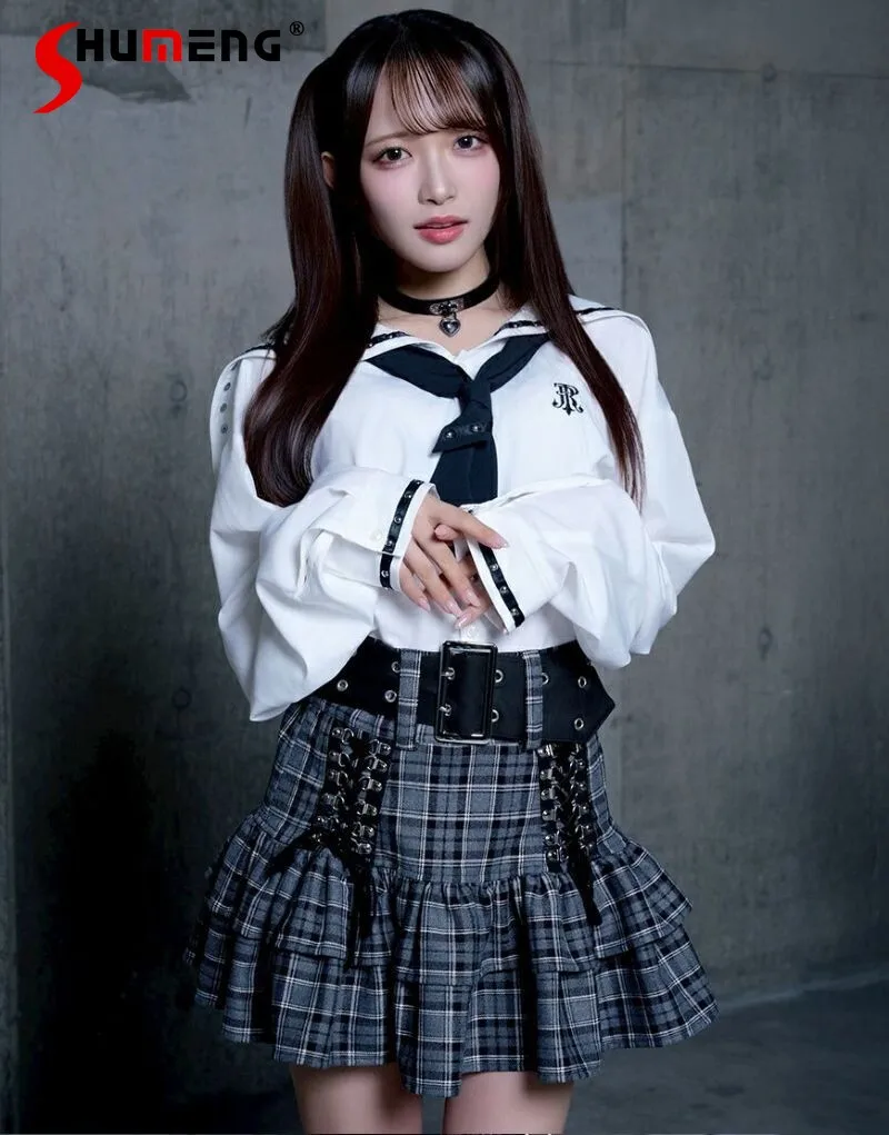 

Japanese Harajuku Subculture Black Short Skirt Spring New 2026 Girls Dark Gothic Punk Sweet Cool Fashion Mini Pleated Skirt